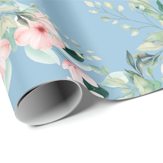 Schöne Blume in Blau Geschenkpapier (Rolleneckpunkt)