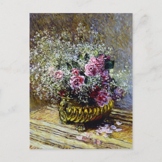 Schöne Blume in einem Goldpuffer Postkarte (Vorderseite)