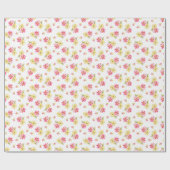 Schöne Blume in Rosa und Gelb Geschenkpapier (Flach)