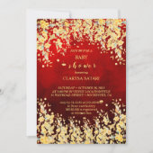 Schöne Blume in Rot-Aquarell BABY SHOWER Einladung (Vorderseite)