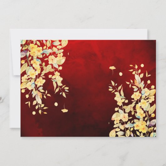 Schöne Blume in Rot-Aquarell BABY SHOWER Einladung (Rückseite)