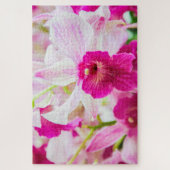 Schöne Blume in Weiß und Fuchsia Puzzle (Vertikal)