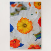 Schöne Blume in Weiß und Orange Puzzle (Vertikal)