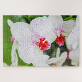 Schöne Blume in Weiß und Rot Puzzle