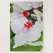 Schöne Blume in Weiß und Rot Puzzle (Vertikal)