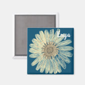 Schöne Blume individuelle Name Magnet (Vorderseite/Rückseite)
