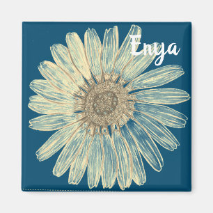 Schöne Blume individuelle Name Magnet