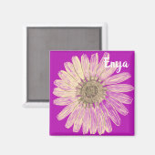 Schöne Blume individuelle Name Magnet (Vorderseite/Rückseite)