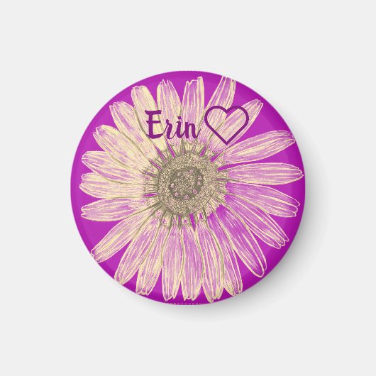 Schöne Blume individuelle Name Magnet (Vorne)