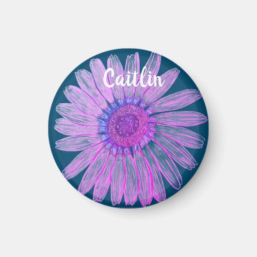 Schöne Blume individuelle Name Magnet (Vorne)