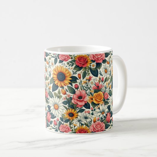 Schöne Blume Kaffeetasse (VorderseiteRechts)