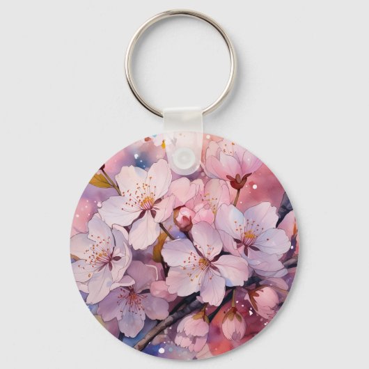 Schöne Blume Keyring Schlüsselanhänger (Vorderseite)
