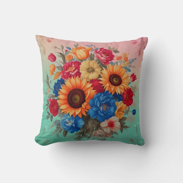 Schöne Blume Kissen (Vorderseite)
