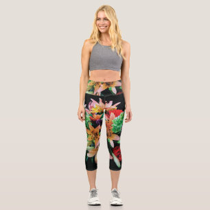 Schöne Blume Kissen Capri Leggings