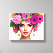 Schöne Blume Lady Canvas Print Leinwanddruck (Vorderseite)
