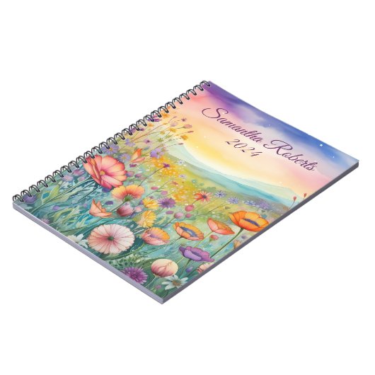 Schöne Blume Landschaft Notizblock (Linke Seite)