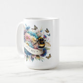 Schöne Blume, lasst es sein Bee Kaffeetasse (Vorderseite Links)