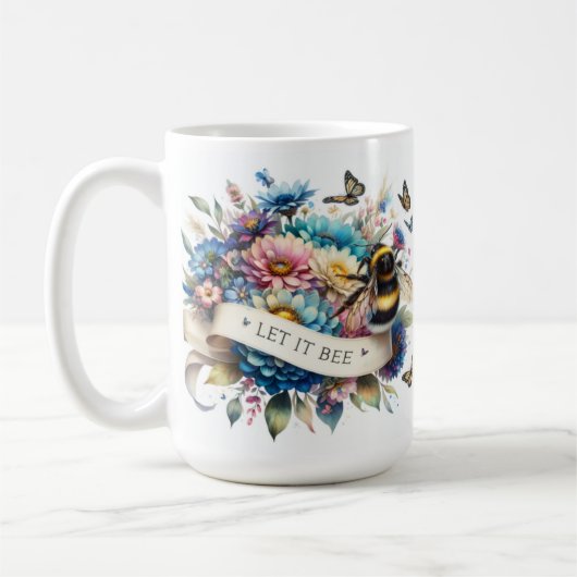 Schöne Blume, lasst es sein Bee Kaffeetasse (Links)