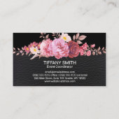 Schöne Blume | Leather Texture Visitenkarte (Rückseite)