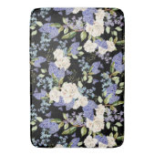 Schöne Blume Lilac Rose Lila Blue auf Black Badematte (Vorderseite Vertikal)