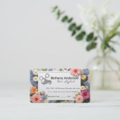 Schöne Blume | Logo für Haarstühle Terminkarte (Stehend Vorderseite)