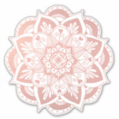 Schöne Blume Mandala auf der Rose Gold Aufkleber (Vorderseite)