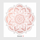 Schöne Blume Mandala auf der Rose Gold Aufkleber (Blatt)