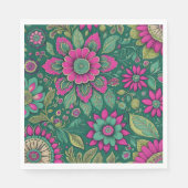 Schöne Blume Mandala Blüten Rosa Grün Serviette (Vorderseite)