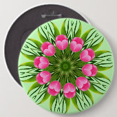Schöne Blume Mandala Design-79358 Button (Vorne & Hinten)