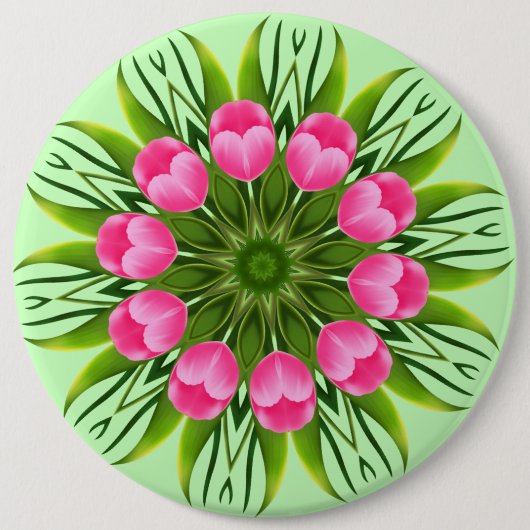 Schöne Blume Mandala Design-79358 Button (Vorderseite)