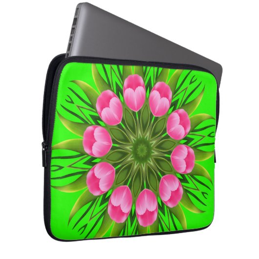 Schöne Blume Mandala Design-79358 Laptopschutzhülle (Vorne Rechts)