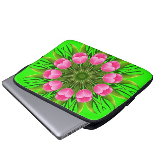 Schöne Blume Mandala Design-79358 Laptopschutzhülle (Vorne Knopf)