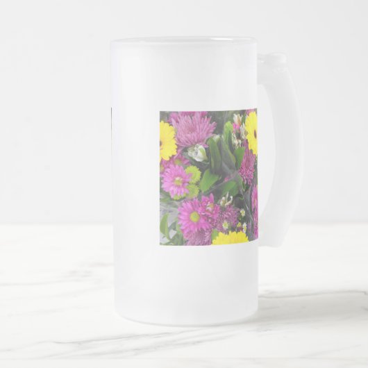 schöne Blume Mattglas Bierglas (VorderseiteRechts)