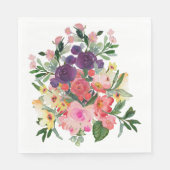 Schöne Blume mit Aquarellfarbe Serviette (Vorderseite)