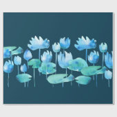 Schöne Blume mit Aquarelllotus Geschenkpapier (Flach)