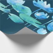 Schöne Blume mit Aquarelllotus Geschenkpapier (Ecke)
