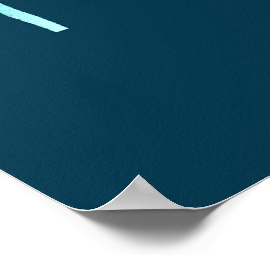 Schöne Blume mit Aquarelllotus Poster (Ecke)