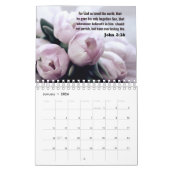 Schöne Blume mit Bibelzitaten für jeden Monat Kalender (Jan 2026)