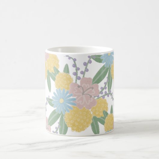Schöne Blume mit Blumen Elegante Kaffeetasse (Mittel)