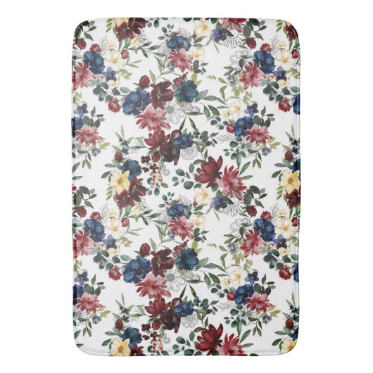 Schöne Blume mit Blumenmuster Badematte (Vorderseite Vertikal)