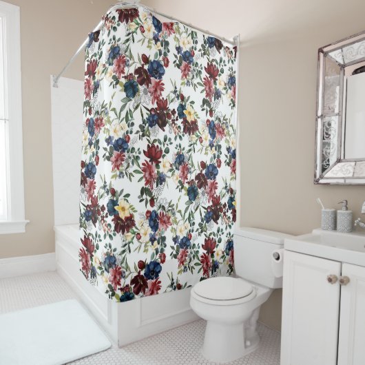 Schöne Blume mit Blumenmuster Duschvorhang (Beispiel)