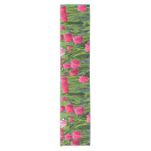 Schöne Blume mit Federpink Kurzer Tischläufer (Vorderseite)