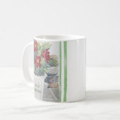 SCHÖNE BLUME MIT HAND KAFFEETASSE (Vorderseite Links)