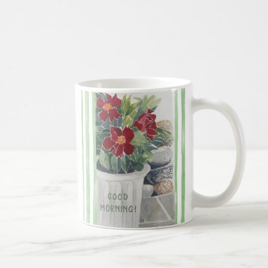 SCHÖNE BLUME MIT HAND KAFFEETASSE (Rechts)