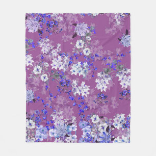 Schöne Blume mit Ölgemälde und Zweige Tiny Fl Fleecedecke