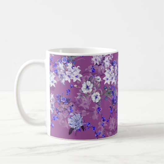 Schöne Blume mit Ölgemälde und Zweige Tiny Fl Kaffeetasse (Links)