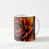 Schöne Blume mit orangen und blauen Blütenblättern Kaffeetasse (VorderseiteRechts)