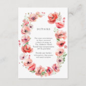 Schöne Blume mit rosa und rotem Mohn Details Begleitkarte (Vorderseite)