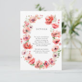 Schöne Blume mit rosa und rotem Mohn Details Begleitkarte (Stehend Vorderseite)