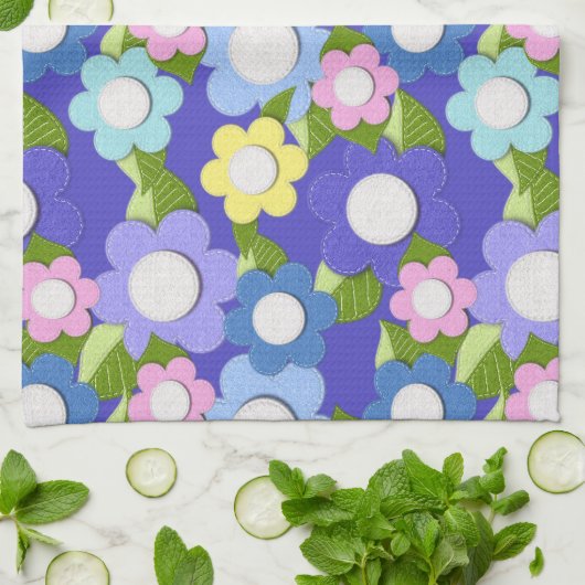 Schöne Blume mit Stich Geschirrtuch (Gefaltet)